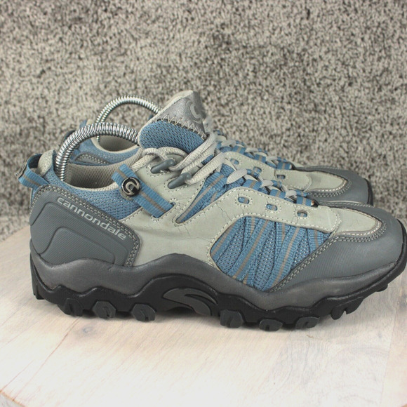 Cannondale Cycling Shoes Womens 8.5 Gray Blue SPD Clipless MTB - Picture 1 of 11